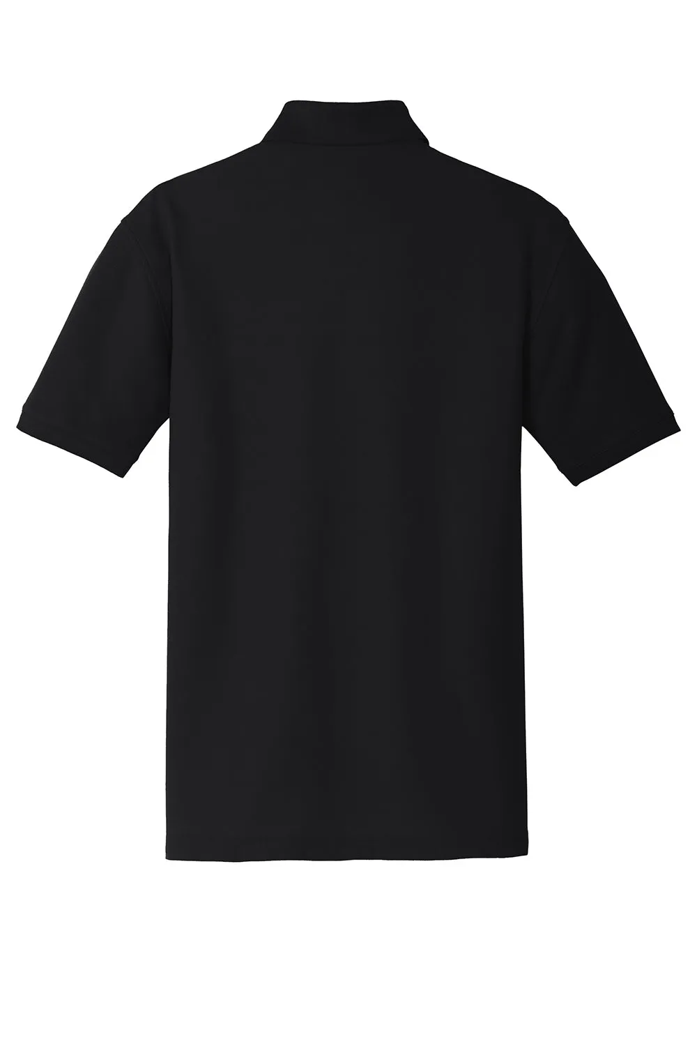 Port Authority Mens Core Classic Short Sleeve Polo Shirt w/ Pocket - Deep Black  Premium quality Clothing Port-Authority