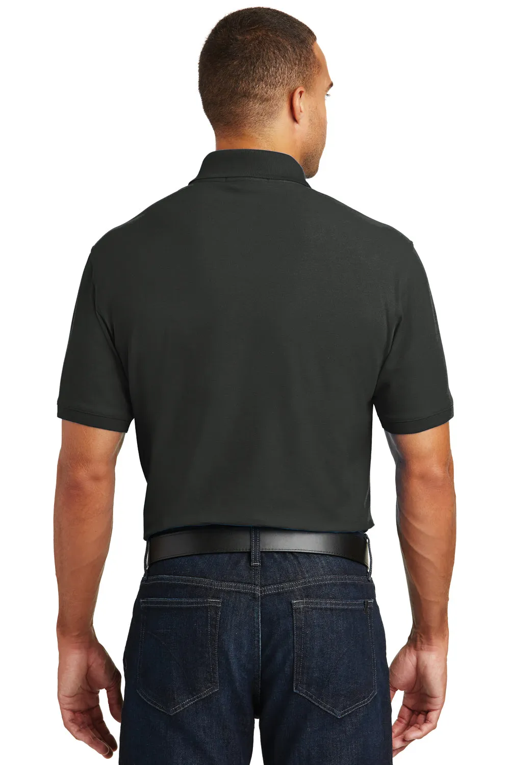 Port Authority Mens Core Classic Short Sleeve Polo Shirt w/ Pocket - Deep Black  Premium quality Clothing Port-Authority