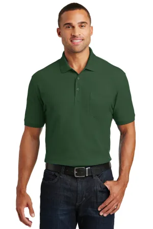 Port Authority Mens Core Classic Short Sleeve Polo Shirt w/ Pocket - Deep Forest Green - Closeout  Premium quality Clothing Port-Authority