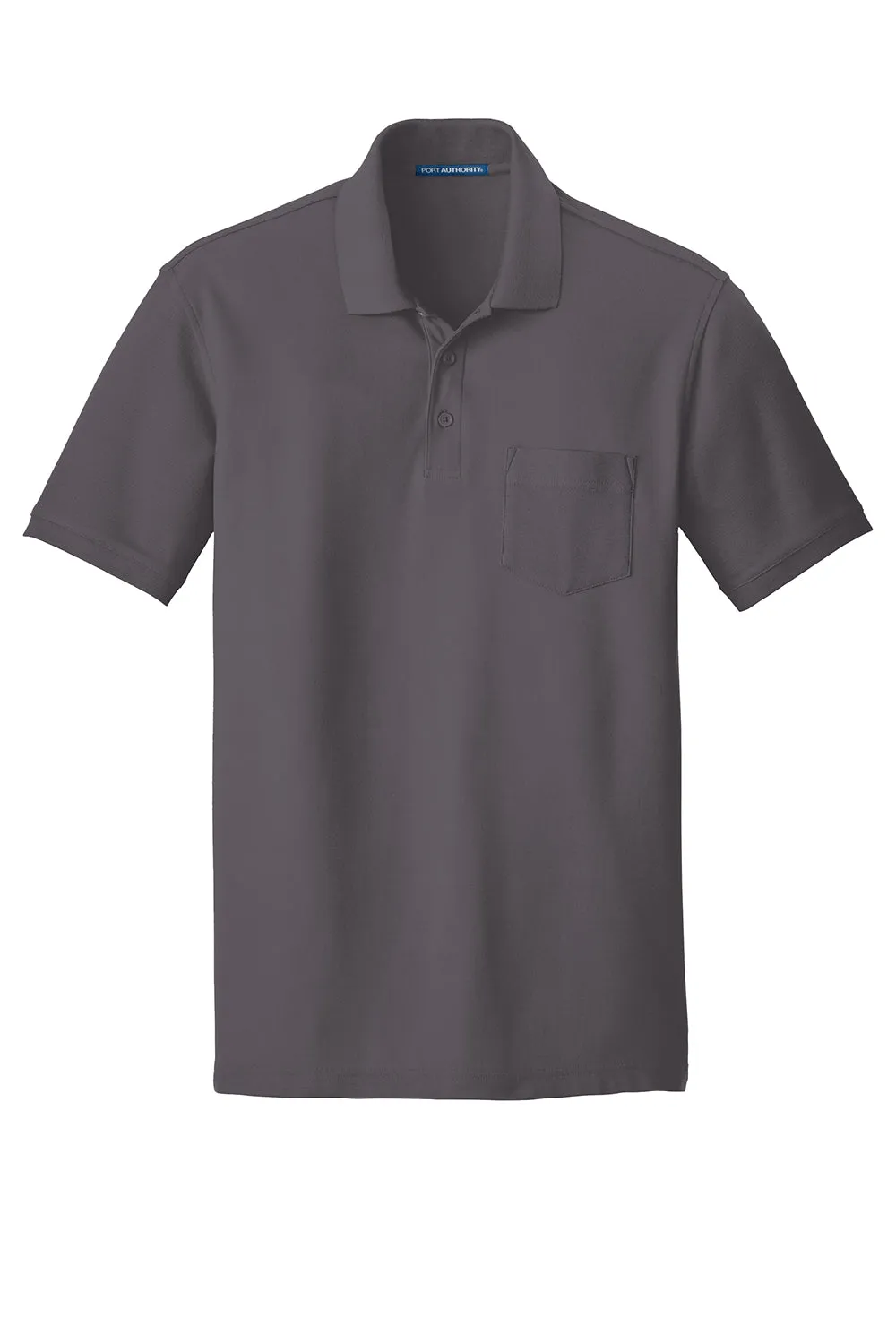 Port Authority Mens Core Classic Short Sleeve Polo Shirt w/ Pocket - Graphite Grey  Premium quality Clothing Port-Authority