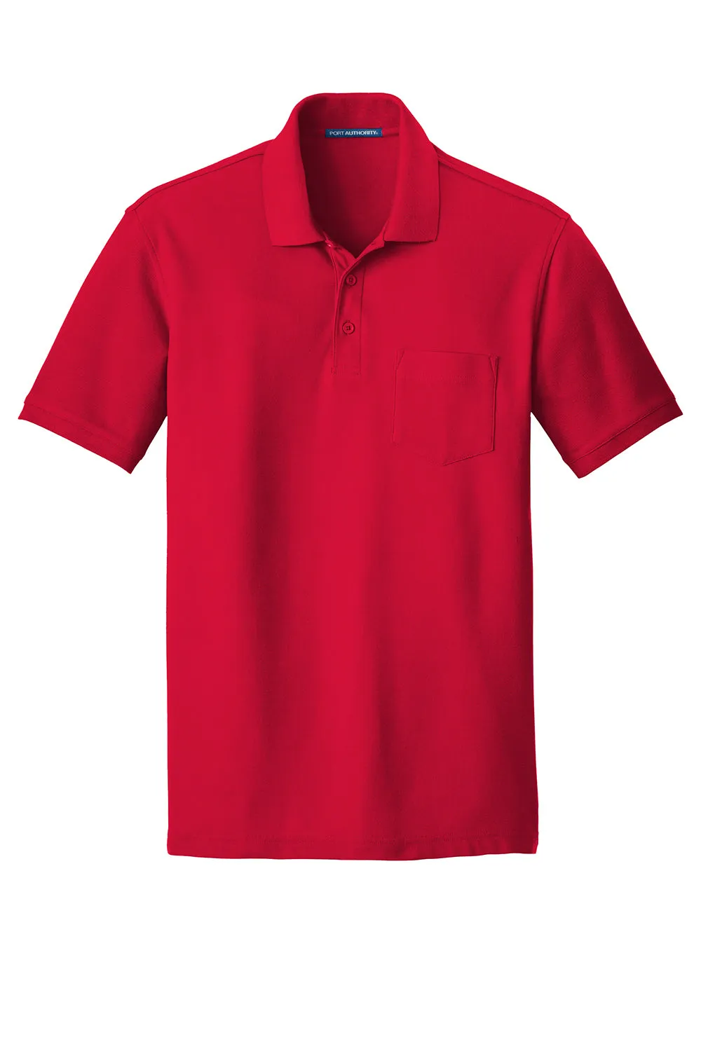 Port Authority Mens Core Classic Short Sleeve Polo Shirt w/ Pocket - Rich Red  Premium quality Clothing Port-Authority