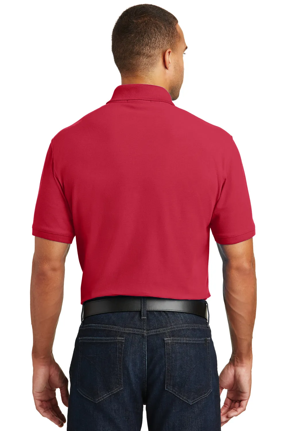 Port Authority Mens Core Classic Short Sleeve Polo Shirt w/ Pocket - Rich Red  Premium quality Clothing Port-Authority