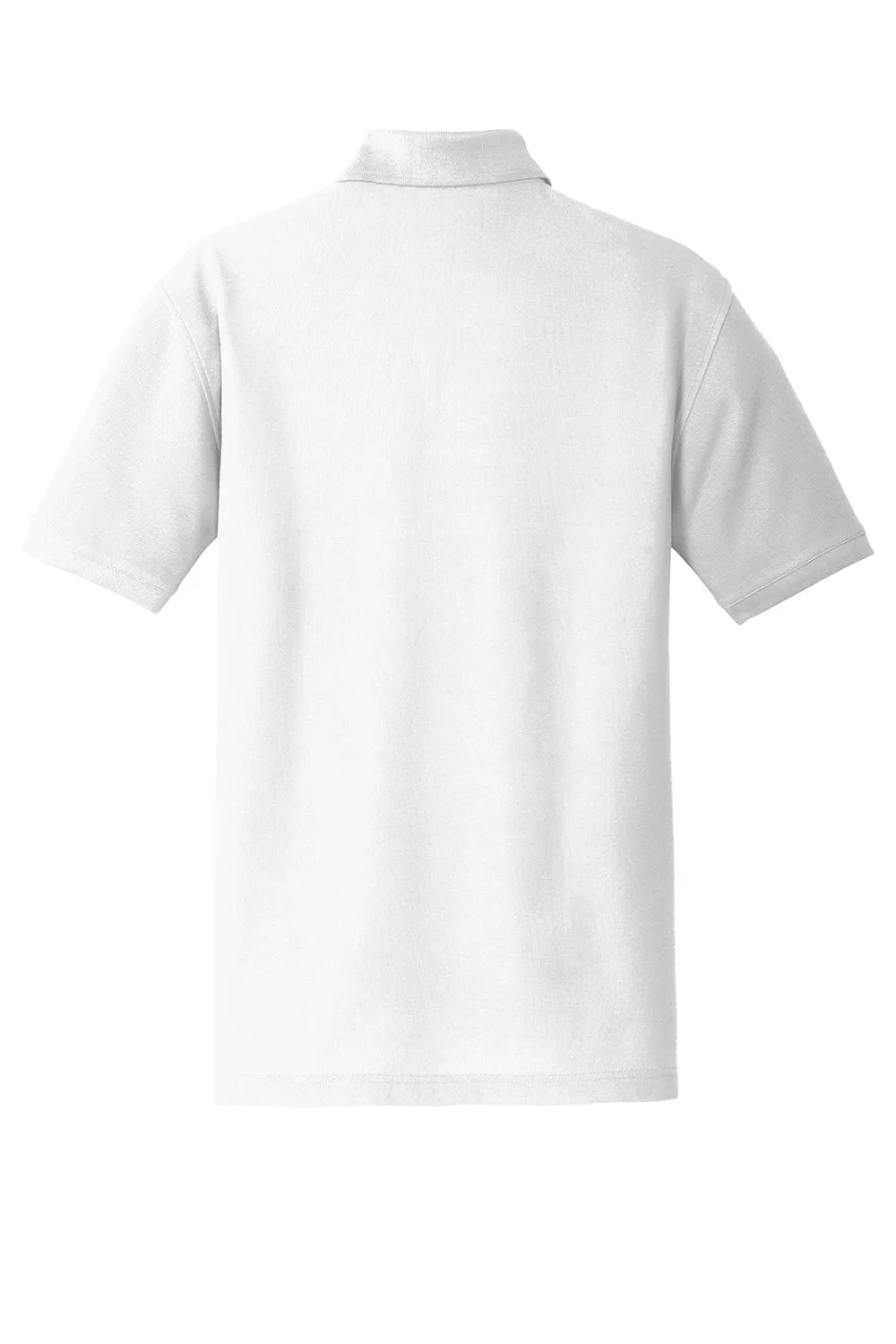 Port Authority Mens Core Classic Short Sleeve Polo Shirt w/ Pocket - White - Closeout  Premium quality Clothing Port-Authority