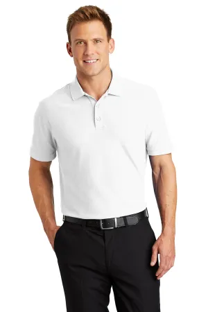 Port Authority Mens Core Classic Short Sleeve Polo Shirt - White  Premium quality Clothing Port-Authority
