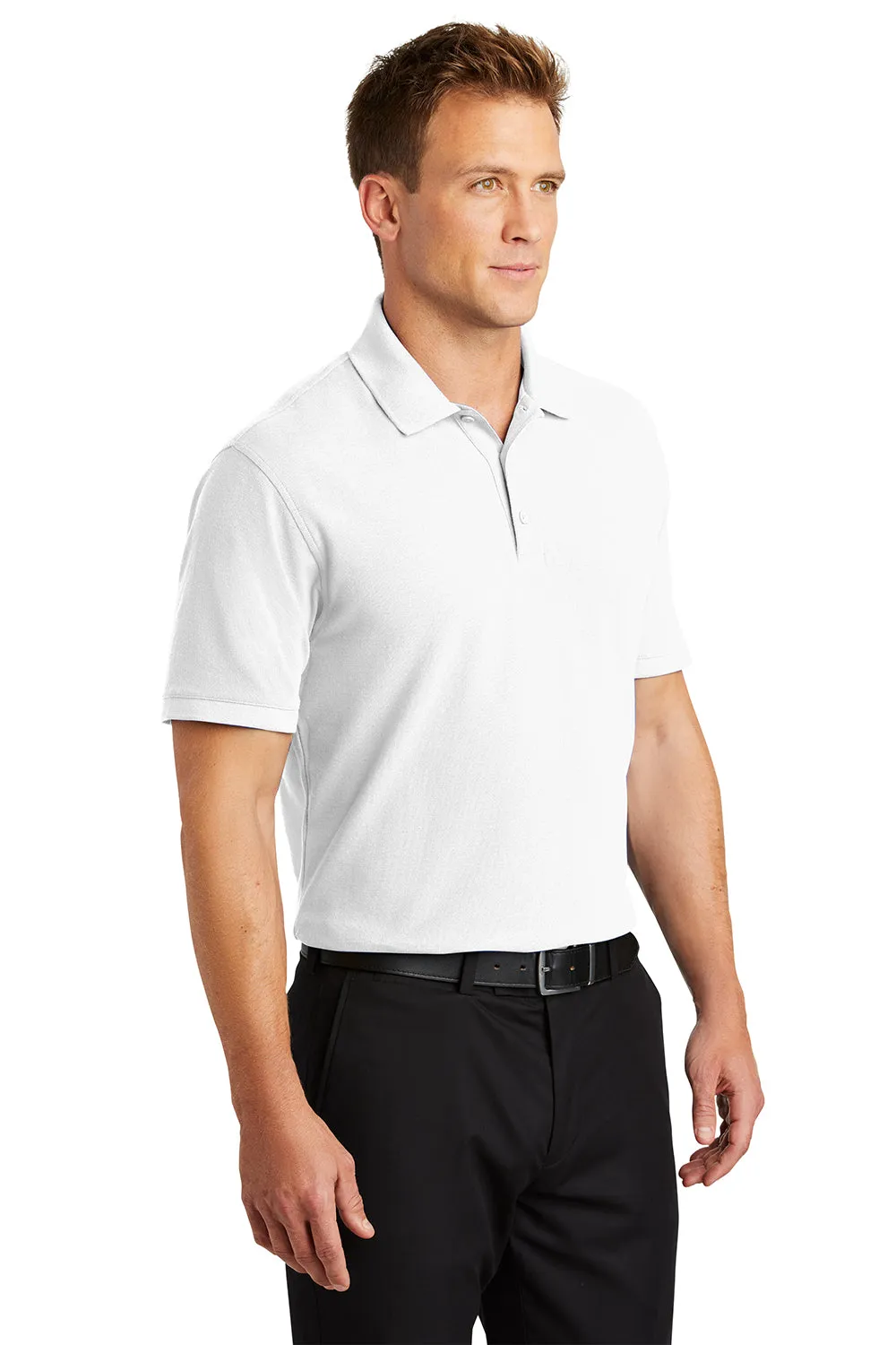 Port Authority Mens Core Classic Short Sleeve Polo Shirt - White  Premium quality Clothing Port-Authority