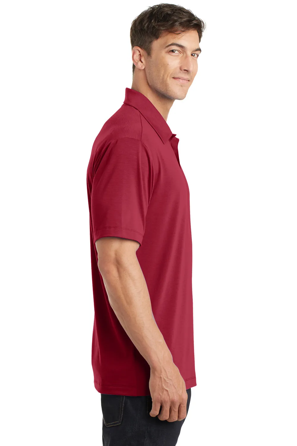 Port Authority Mens Cotton Touch Performance Moisture Wicking Short Sleeve Polo Shirt - Chili Red  Premium quality Clothing Port-Authority