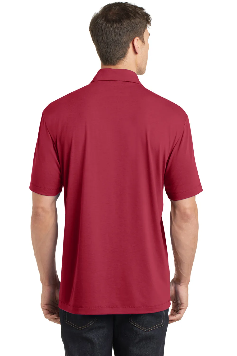 Port Authority Mens Cotton Touch Performance Moisture Wicking Short Sleeve Polo Shirt - Chili Red  Premium quality Clothing Port-Authority