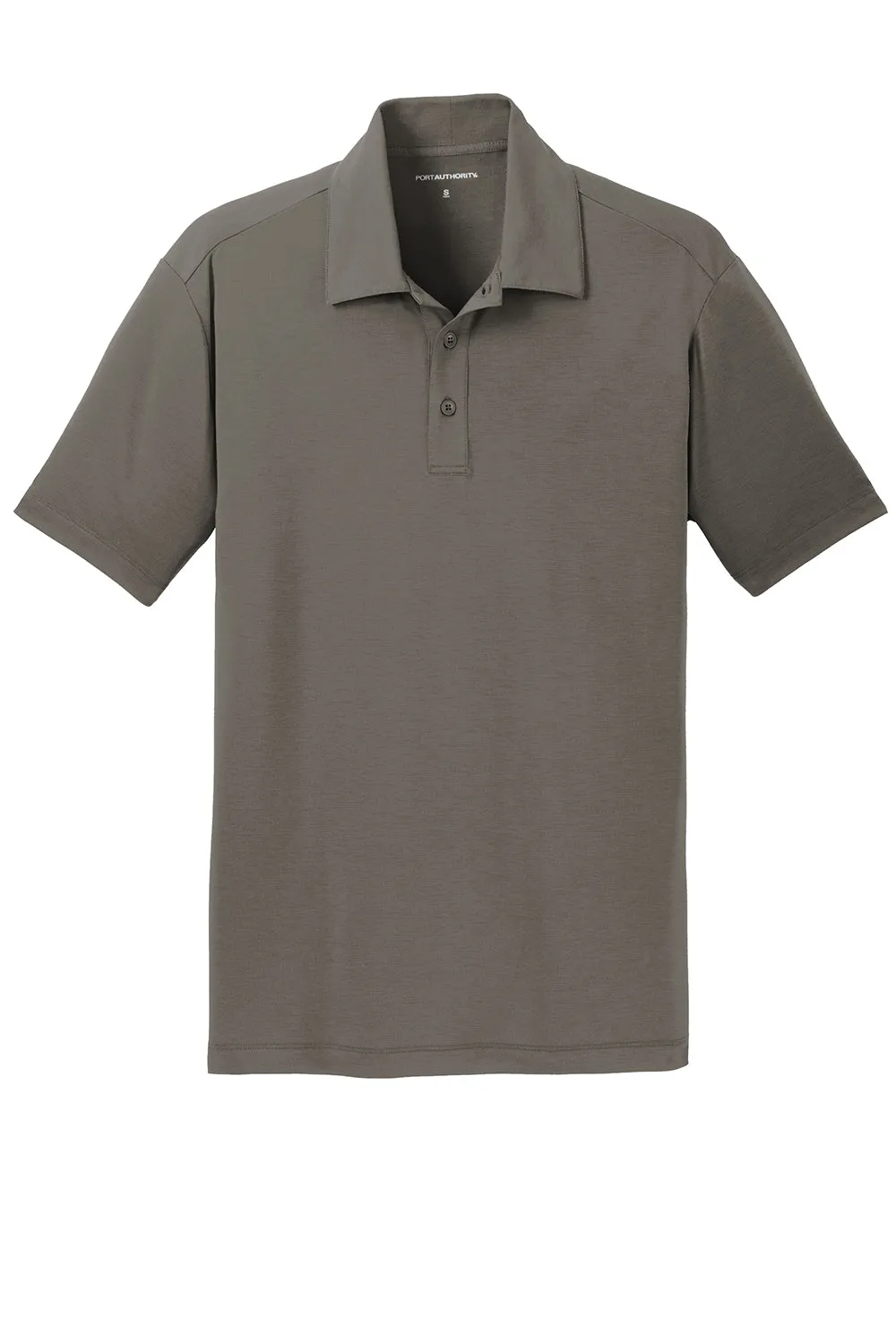 Port Authority Mens Cotton Touch Performance Moisture Wicking Short Sleeve Polo Shirt - Smoke Grey - Closeout  Premium quality Clothing Port-Authority