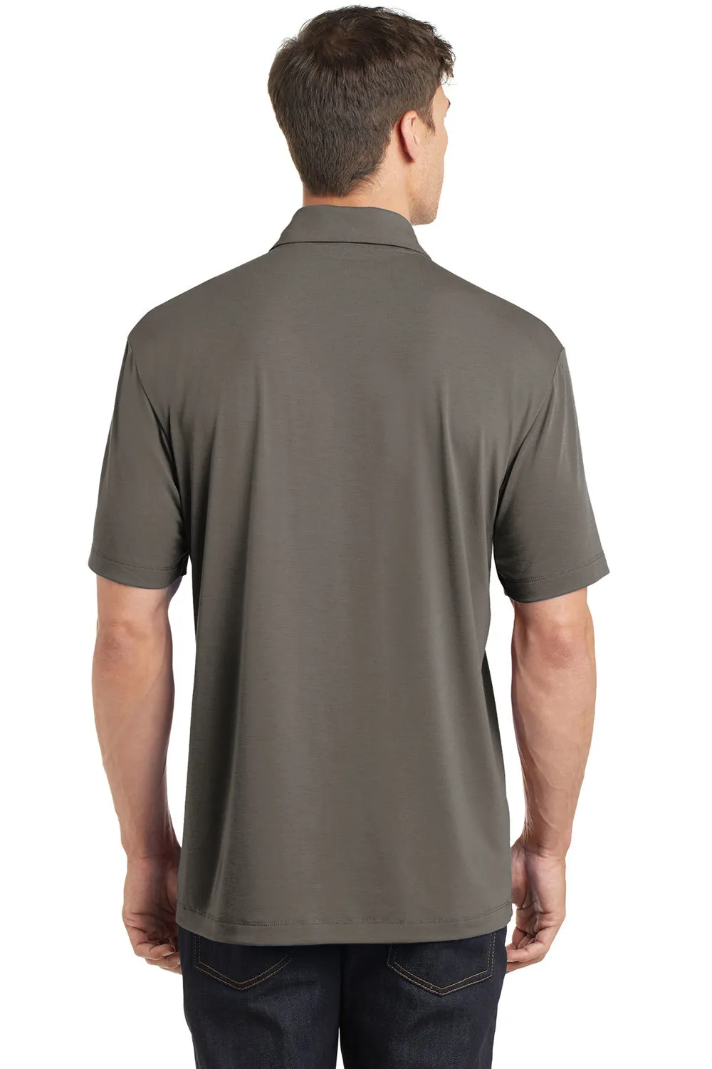 Port Authority Mens Cotton Touch Performance Moisture Wicking Short Sleeve Polo Shirt - Smoke Grey - Closeout  Premium quality Clothing Port-Authority
