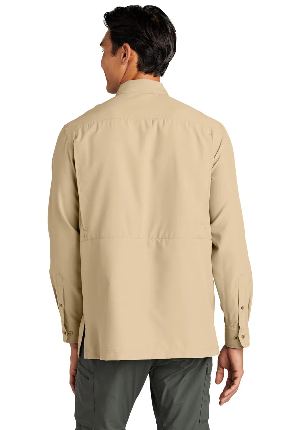 Port Authority Mens Daybreak Moisture Wicking Long Sleeve Button Down Shirt w/ Double Pockets - Oat  Premium quality Clothing Port-Authority