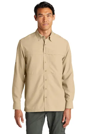 Port Authority Mens Daybreak Moisture Wicking Long Sleeve Button Down Shirt w/ Double Pockets - Oat  Premium quality Clothing Port-Authority