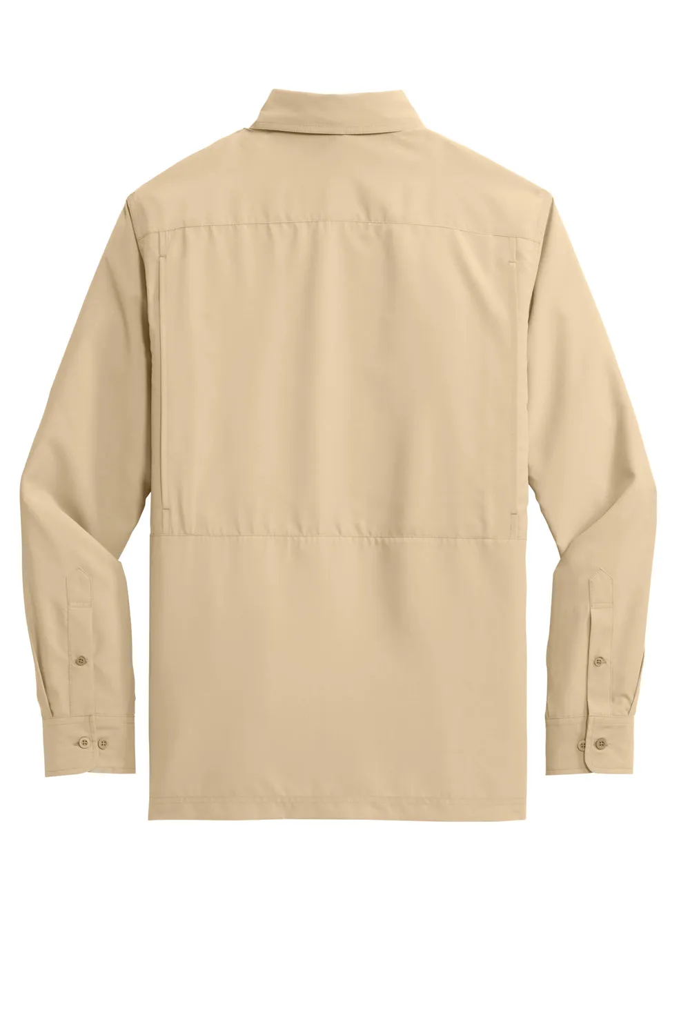 Port Authority Mens Daybreak Moisture Wicking Long Sleeve Button Down Shirt w/ Double Pockets - Oat  Premium quality Clothing Port-Authority