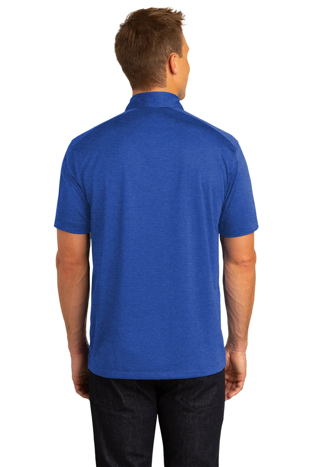 Port Authority Mens Digi Heather Performance Moisture Wicking Short Sleeve Polo Shirt - True Royal Blue  Premium quality Clothing Port-Authority