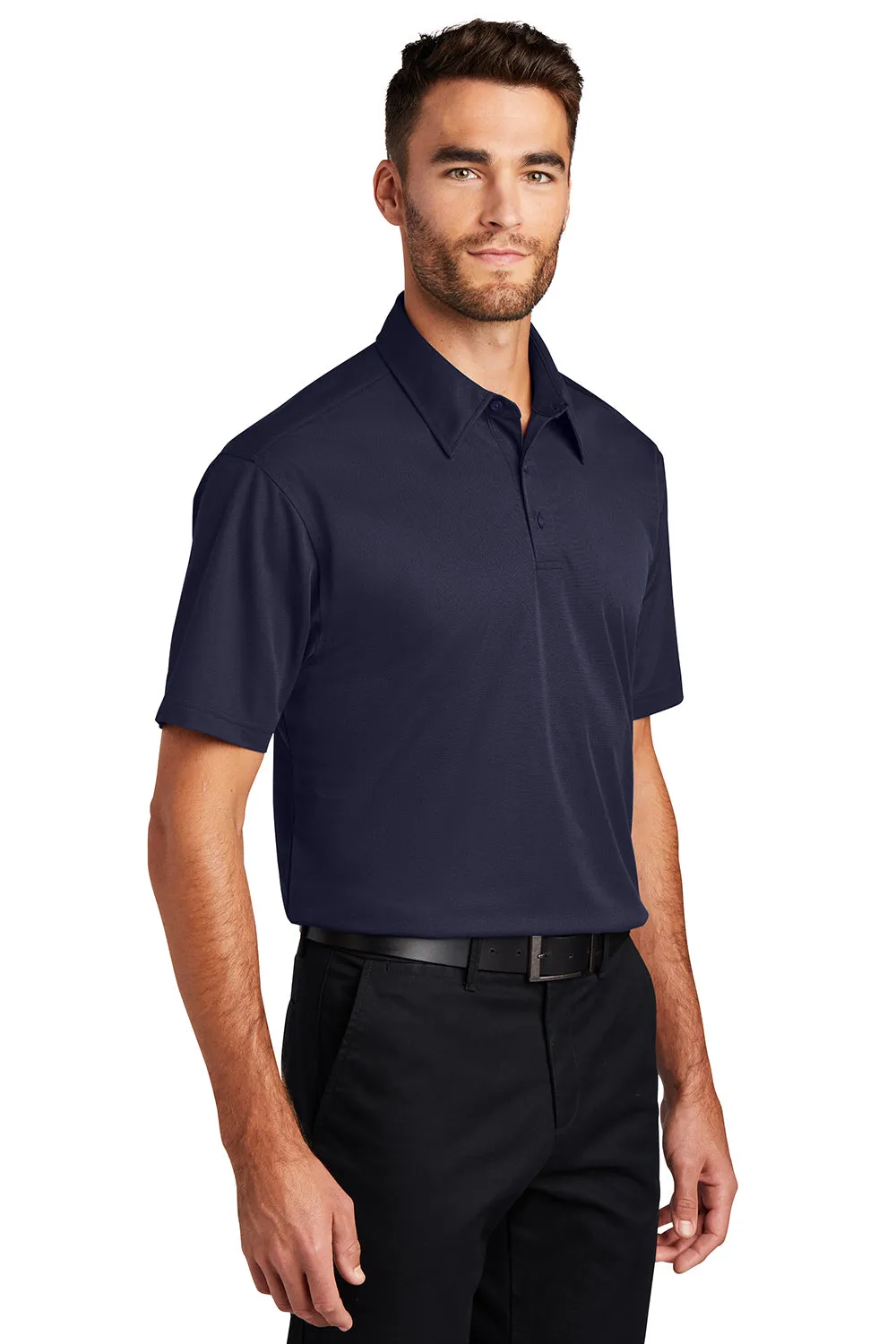 Port Authority Mens Dimension Moisture Wicking Short Sleeve Polo Shirt - Dark Navy Blue - Closeout  Premium quality Clothing Port-Authority