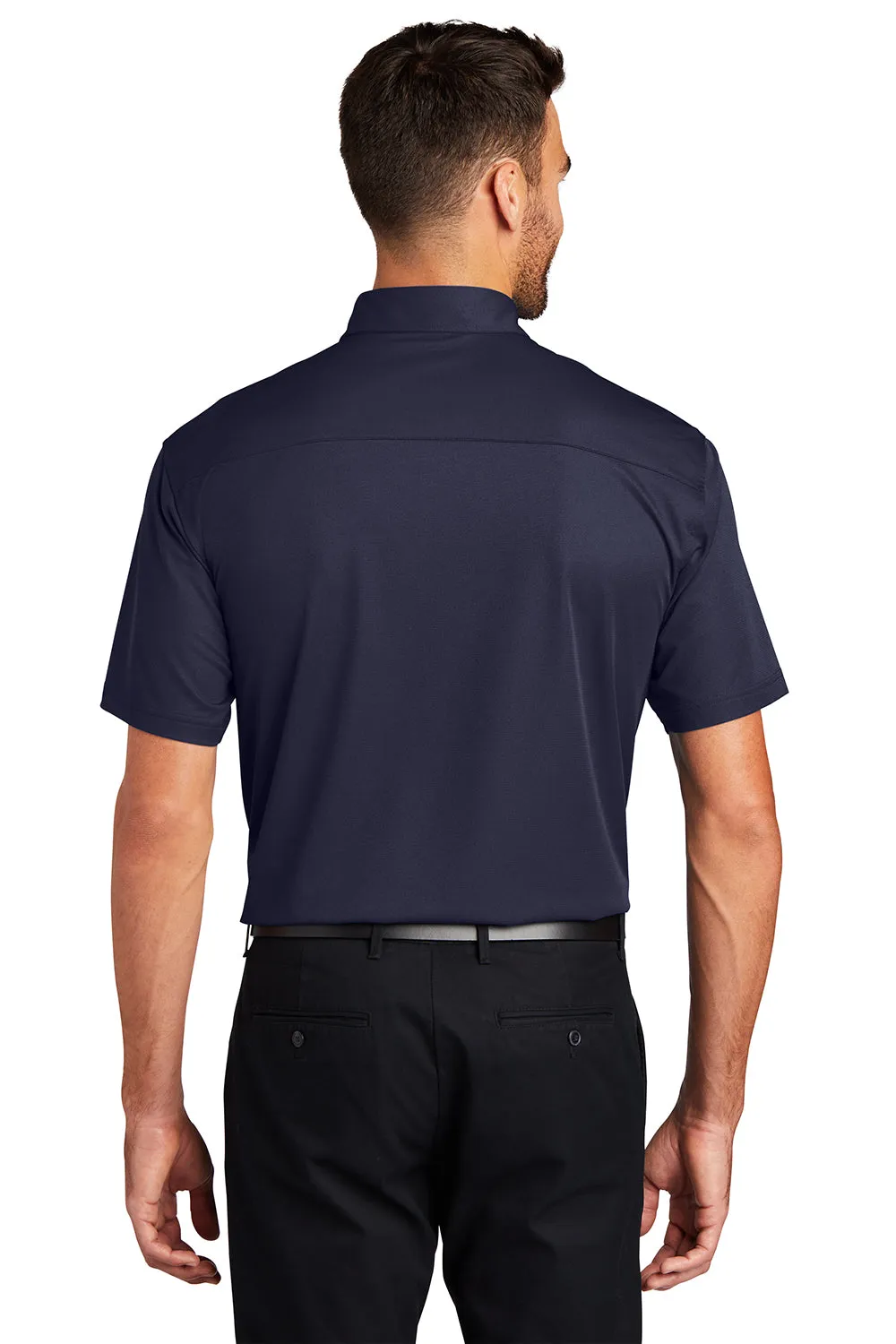 Port Authority Mens Dimension Moisture Wicking Short Sleeve Polo Shirt - Dark Navy Blue - Closeout  Premium quality Clothing Port-Authority