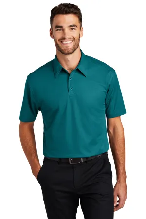 Port Authority Mens Dimension Moisture Wicking Short Sleeve Polo Shirt - Dark Teal Green - Closeout  Premium quality Clothing Port-Authority