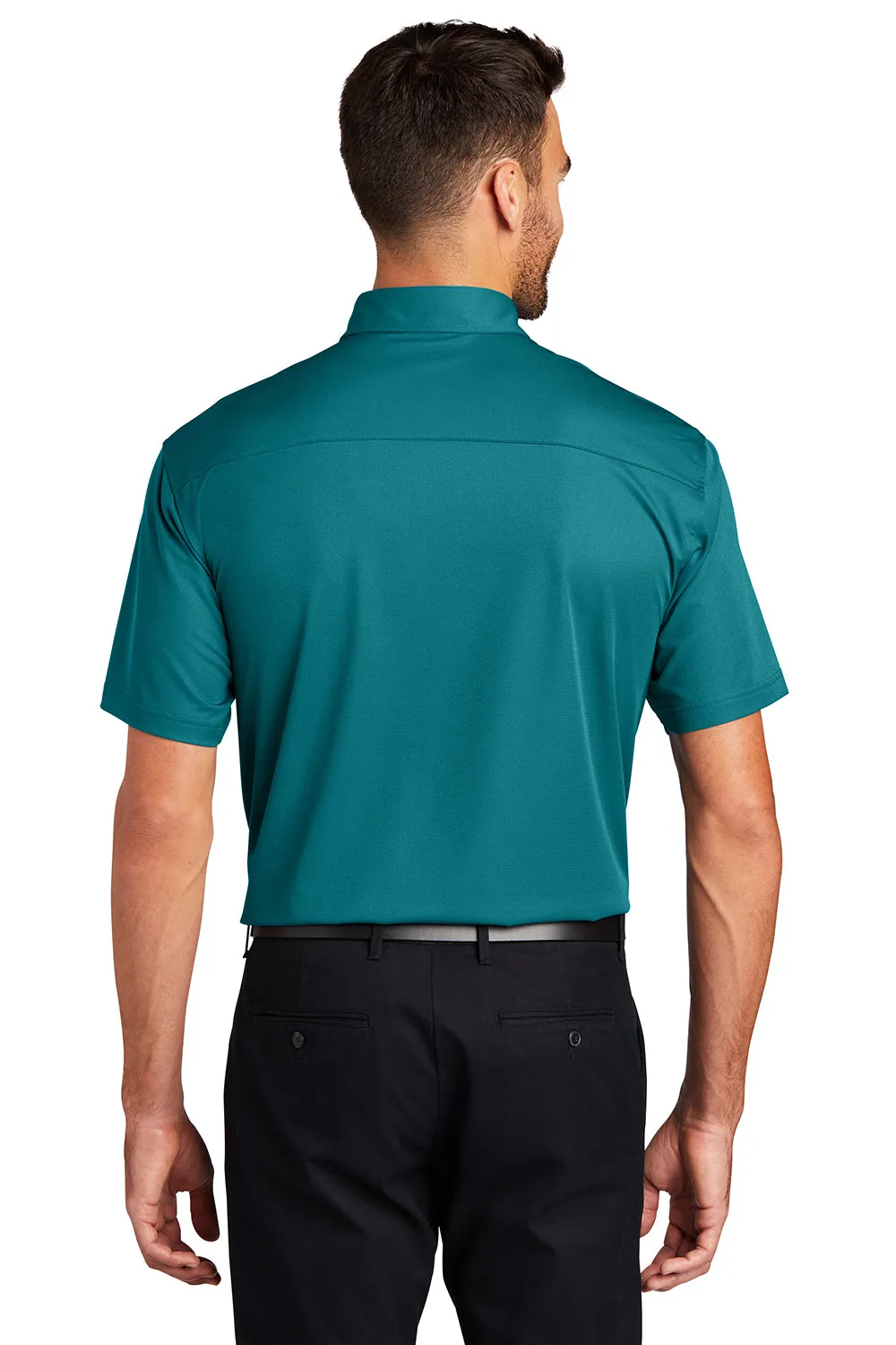 Port Authority Mens Dimension Moisture Wicking Short Sleeve Polo Shirt - Dark Teal Green - Closeout  Premium quality Clothing Port-Authority