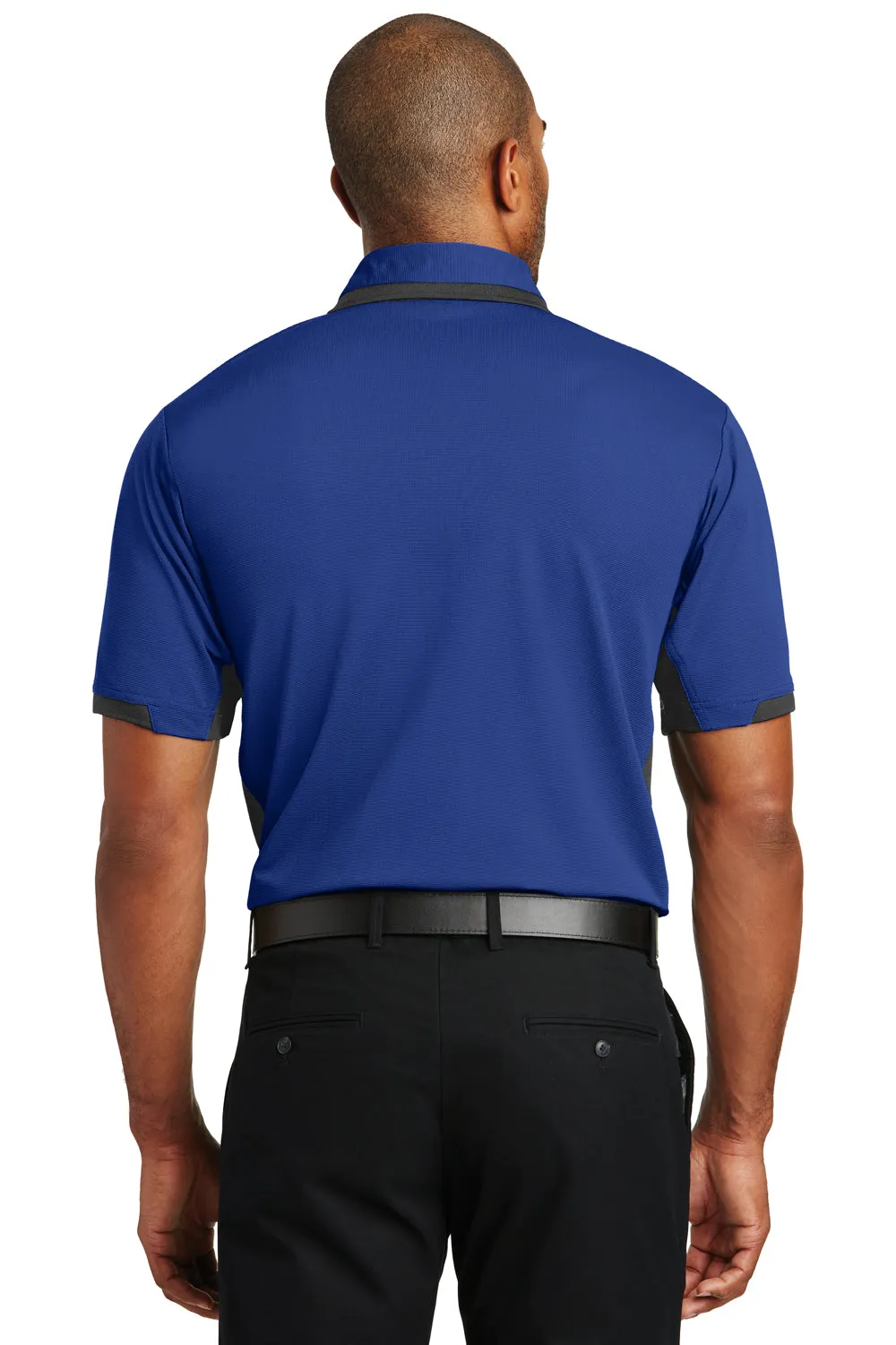 Port Authority Mens Dry Zone Moisture Wicking Short Sleeve Polo Shirt - Royal Blue/Black  Premium quality Clothing Port-Authority