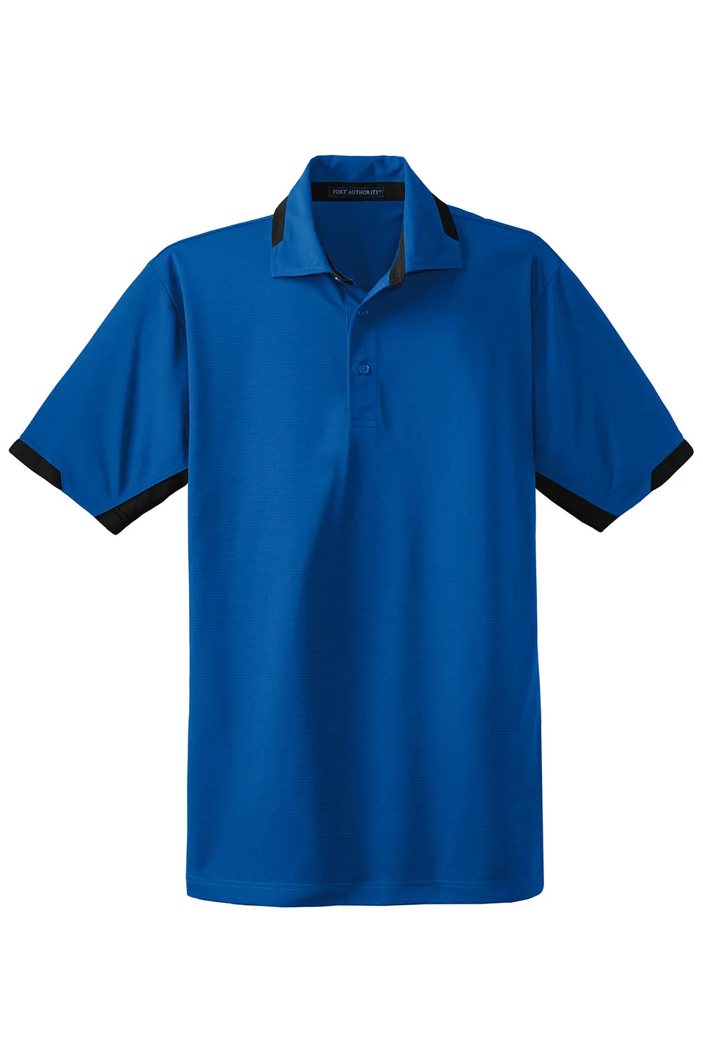 Port Authority Mens Dry Zone Moisture Wicking Short Sleeve Polo Shirt - Royal Blue/Black  Premium quality Clothing Port-Authority