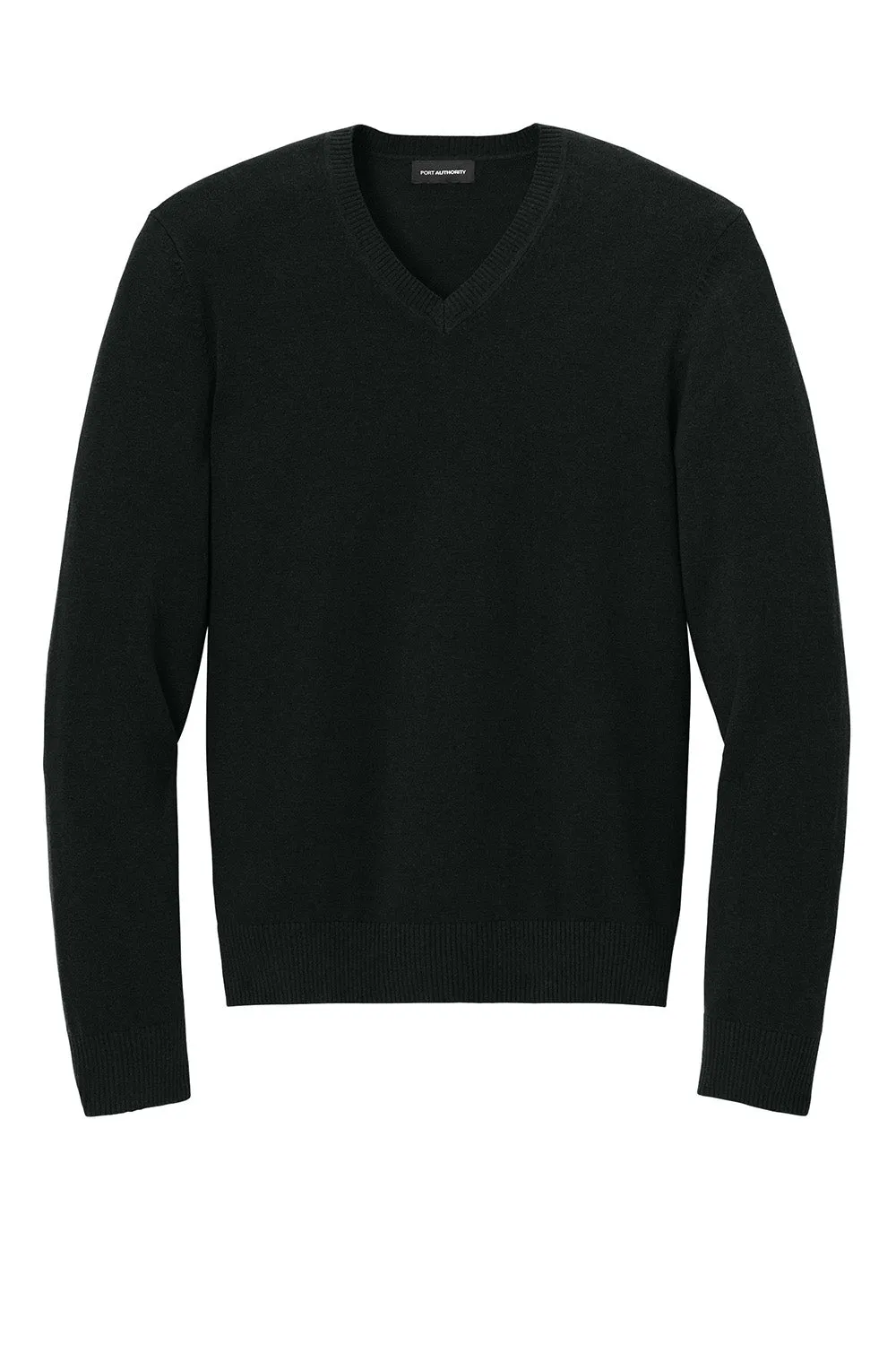 Port Authority Mens Easy Care Long Sleeve V-Neck Sweater - Deep Black  Premium quality Clothing Port-Authority