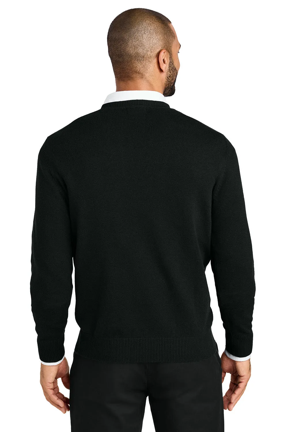 Port Authority Mens Easy Care Long Sleeve V-Neck Sweater - Deep Black  Premium quality Clothing Port-Authority