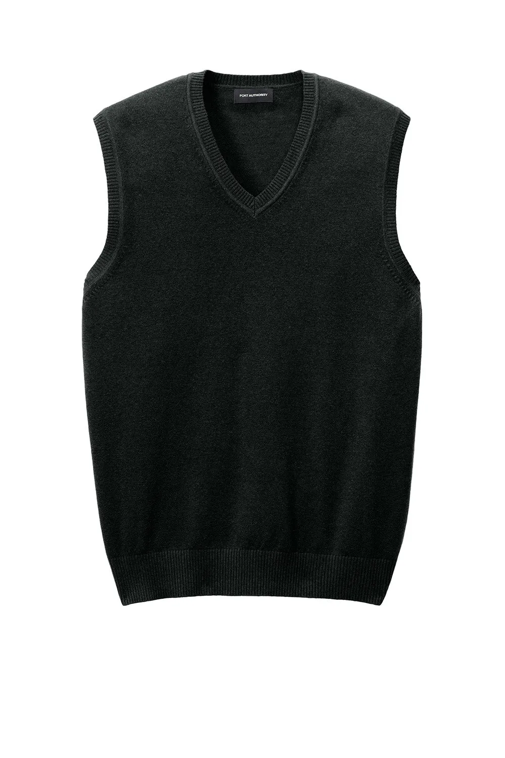 Port Authority Mens Easy Care V-Neck Sweater Vest - Deep Black  Premium quality Clothing Port-Authority