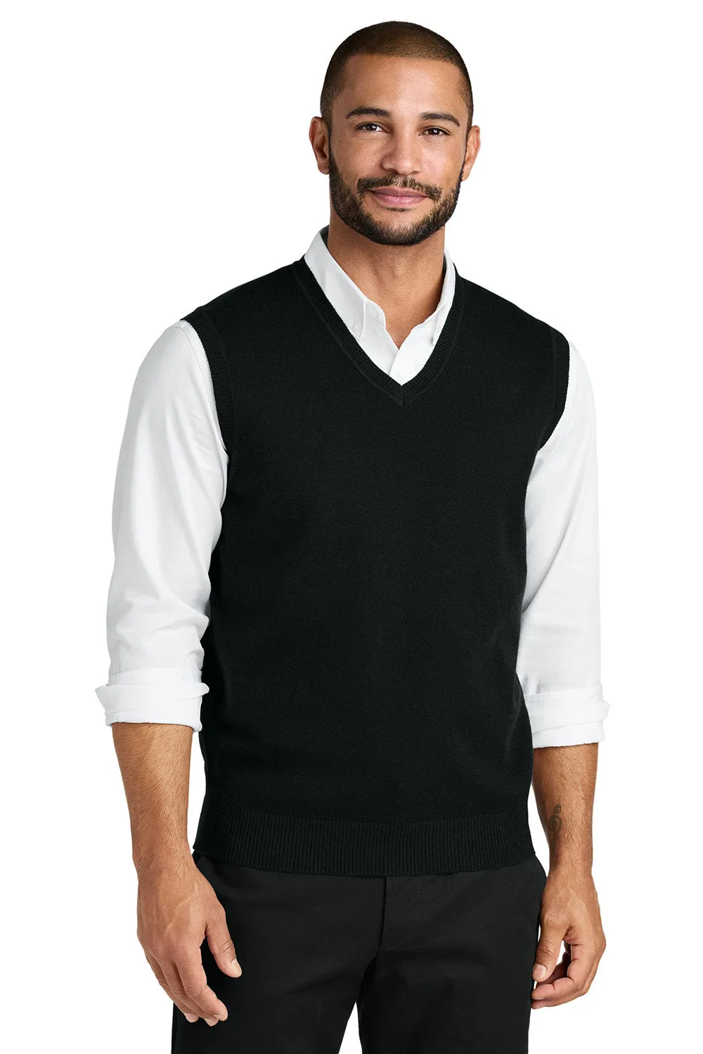 Port Authority Mens Easy Care V-Neck Sweater Vest - Deep Black  Premium quality Clothing Port-Authority