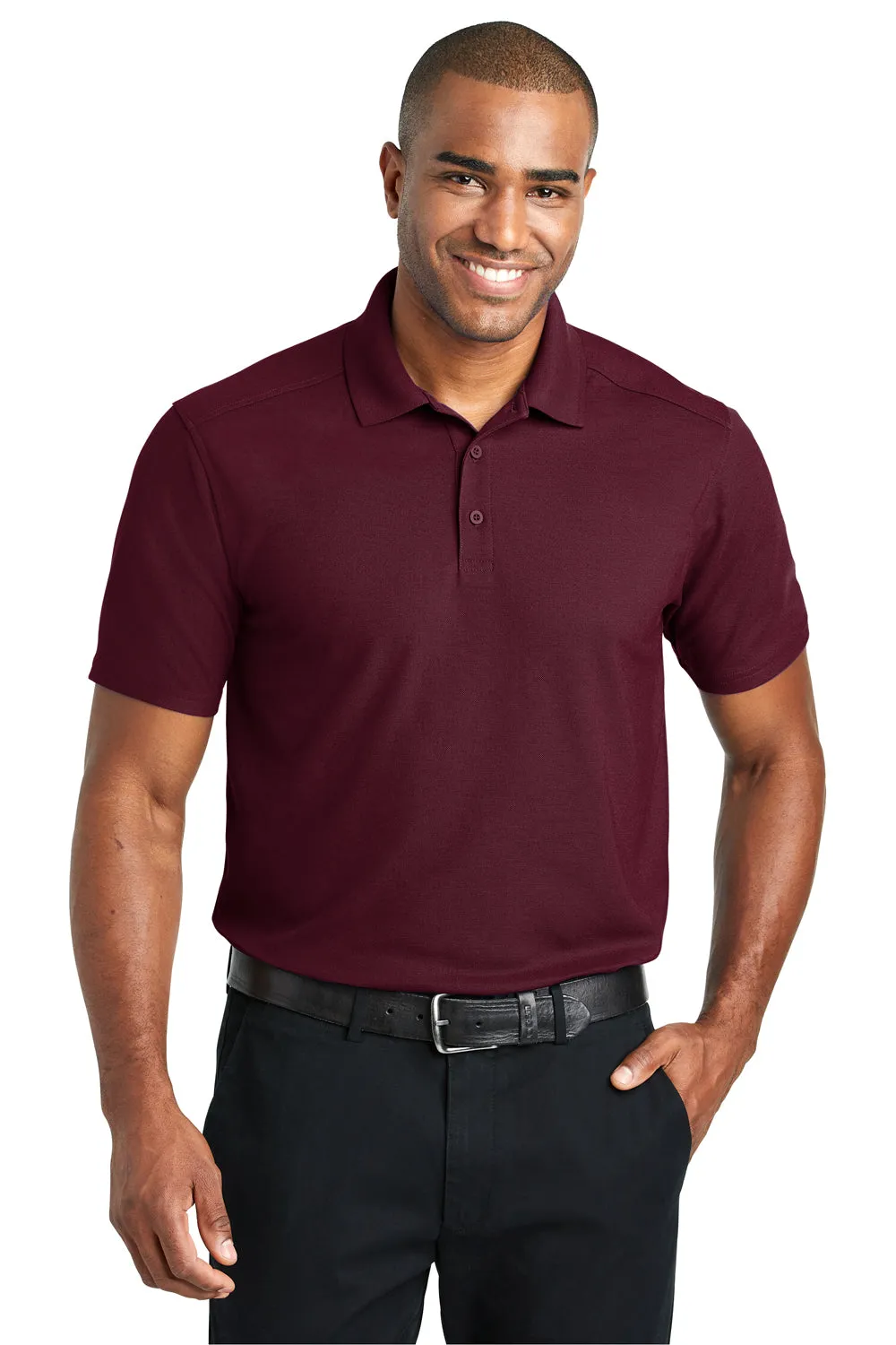 Port Authority Mens EZPerformance Moisture Wicking Short Sleeve Polo Shirt - Maroon - Closeout  Premium quality Clothing Port-Authority