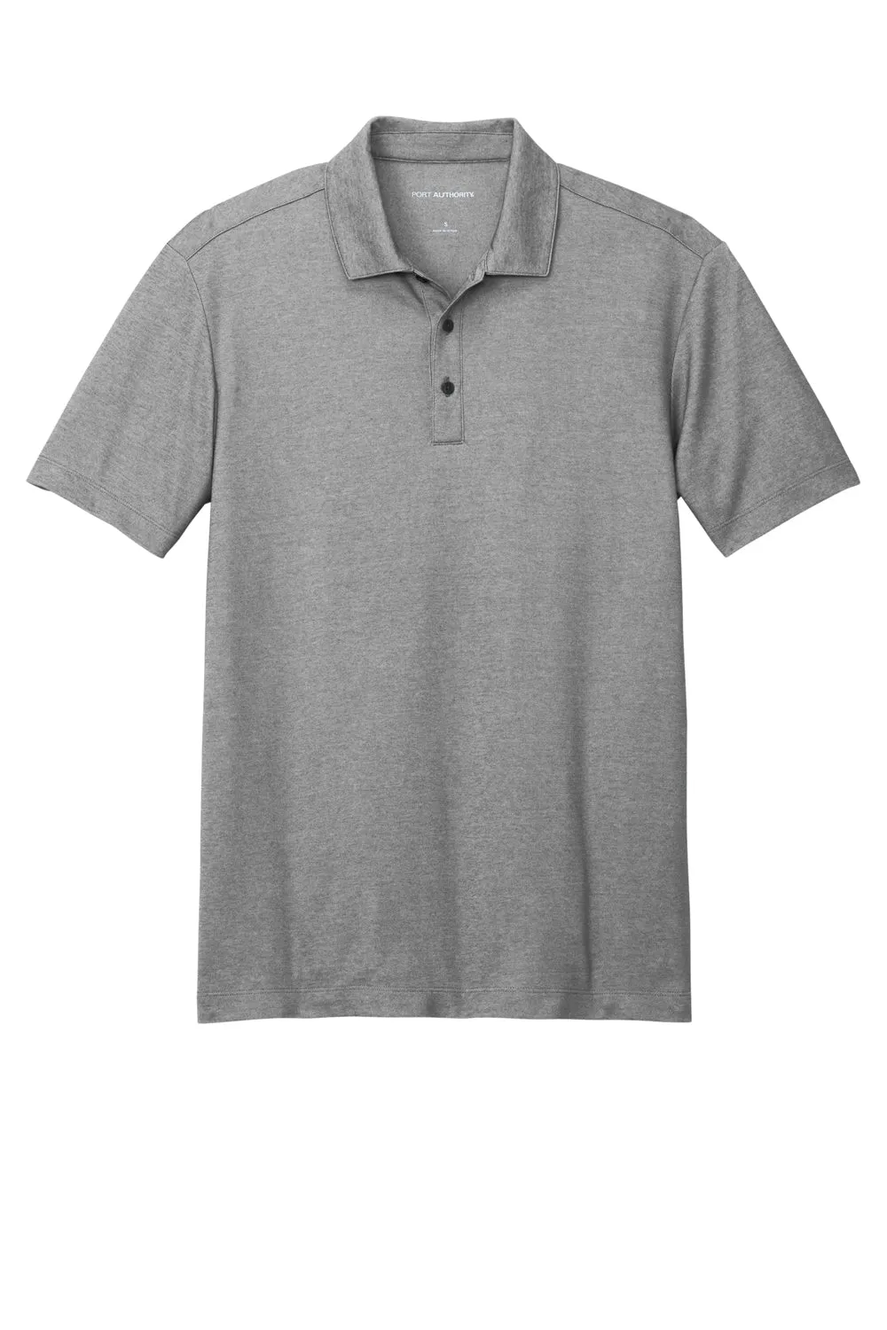 Port Authority Mens Fine Pique Moisture Wicking Short Sleeve Polo Shirt - Heather Charcoal Grey  Premium quality Clothing Port-Authority