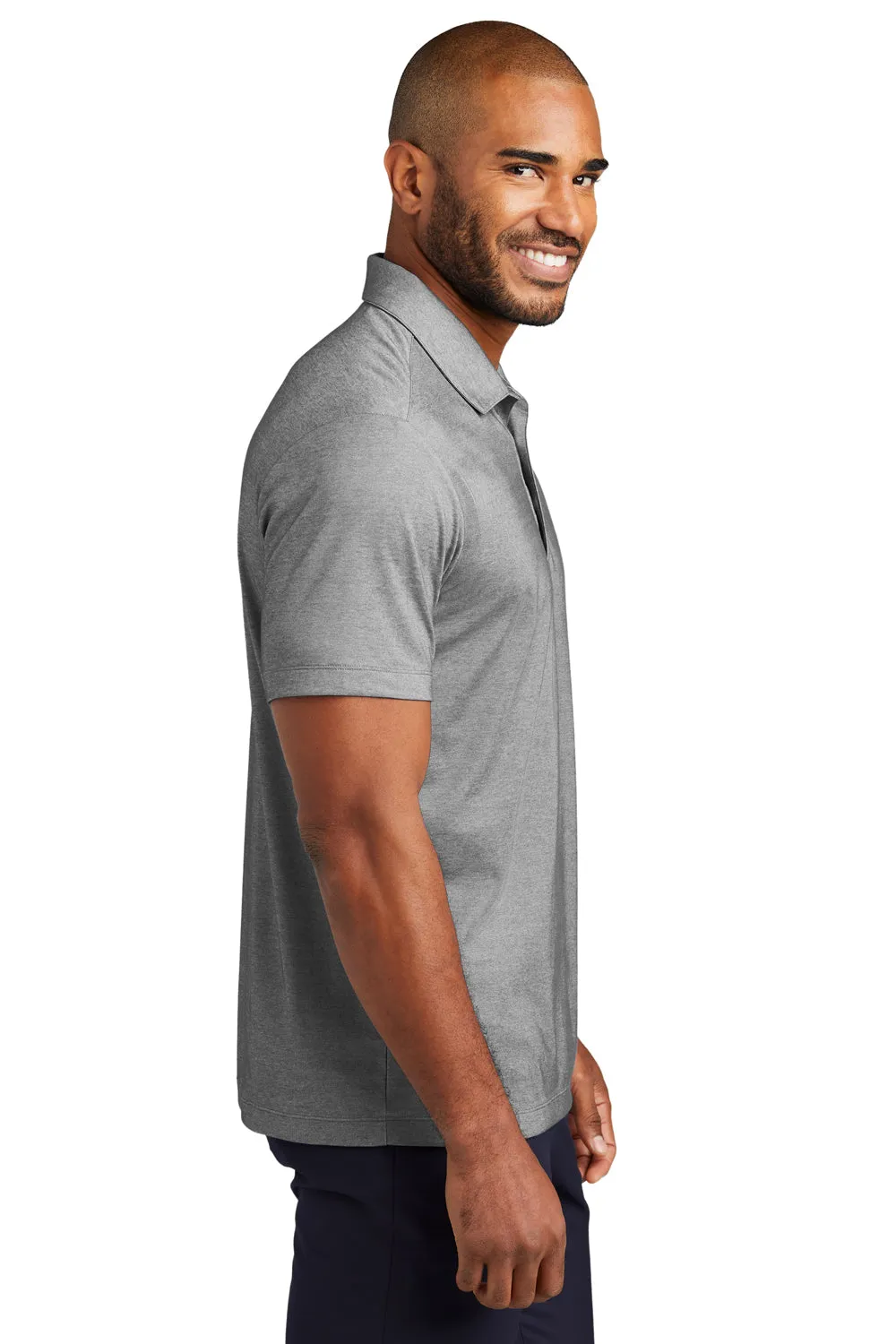 Port Authority Mens Fine Pique Moisture Wicking Short Sleeve Polo Shirt - Heather Charcoal Grey  Premium quality Clothing Port-Authority