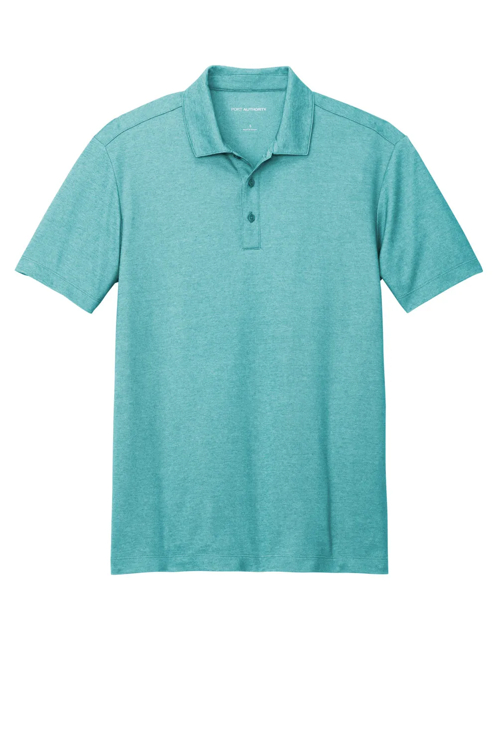 Port Authority Mens Fine Pique Moisture Wicking Short Sleeve Polo Shirt - Heather Dark Teal  Premium quality Clothing Port-Authority
