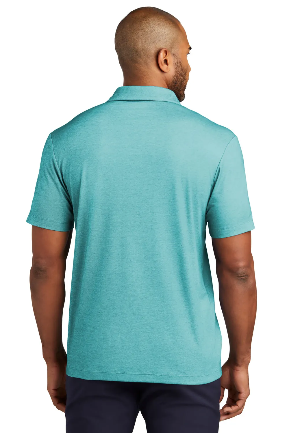 Port Authority Mens Fine Pique Moisture Wicking Short Sleeve Polo Shirt - Heather Dark Teal  Premium quality Clothing Port-Authority
