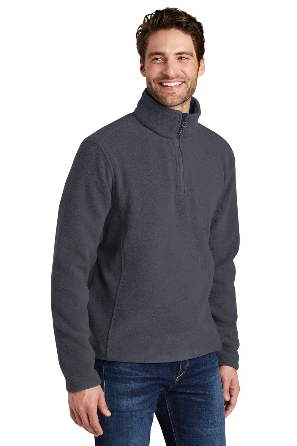 Port Authority Mens Fleece 1/4 Zip Sweatshirt - Iron Grey  Premium quality Clothing Port-Authority