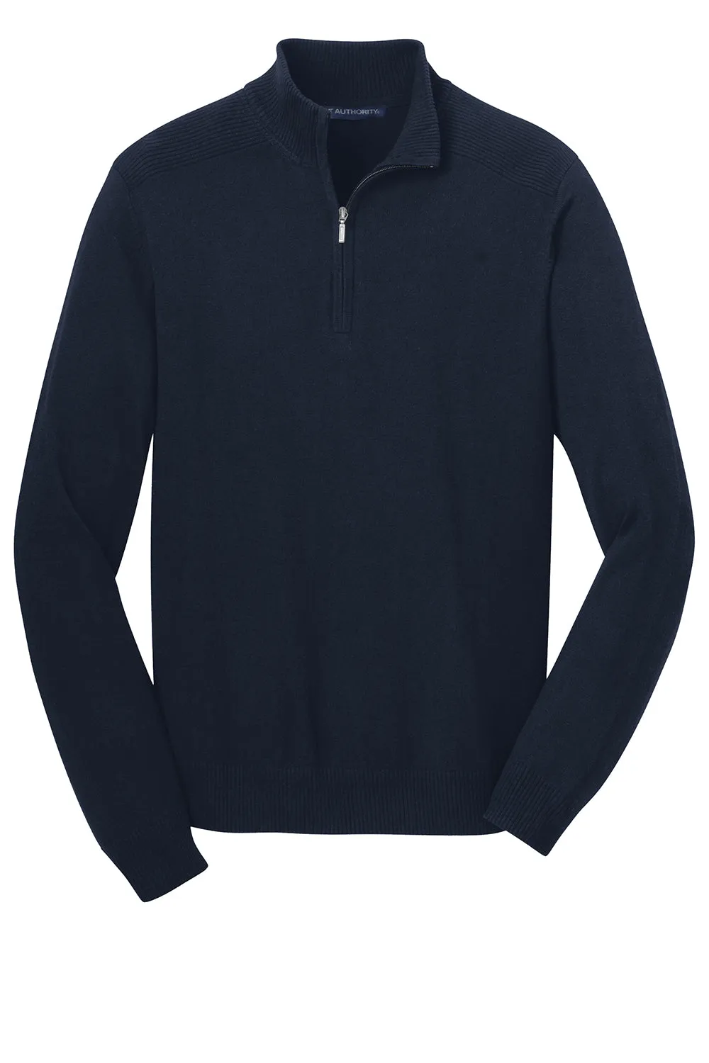 Port Authority Mens Long Sleeve 1/4 Zip Sweater - Navy Blue - Closeout  Premium quality Clothing Port-Authority