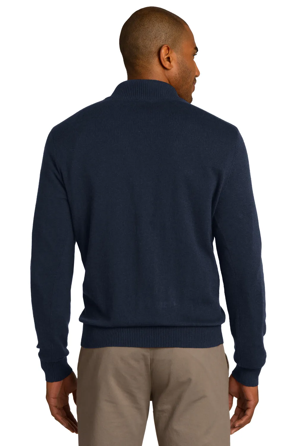 Port Authority Mens Long Sleeve 1/4 Zip Sweater - Navy Blue - Closeout  Premium quality Clothing Port-Authority