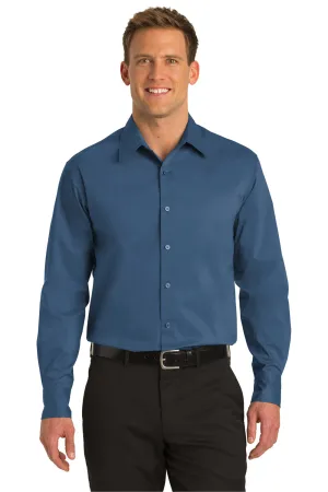 Port Authority Mens Long Sleeve Button Down Shirt - Moonlight Blue - Closeout  Premium quality Clothing Port-Authority