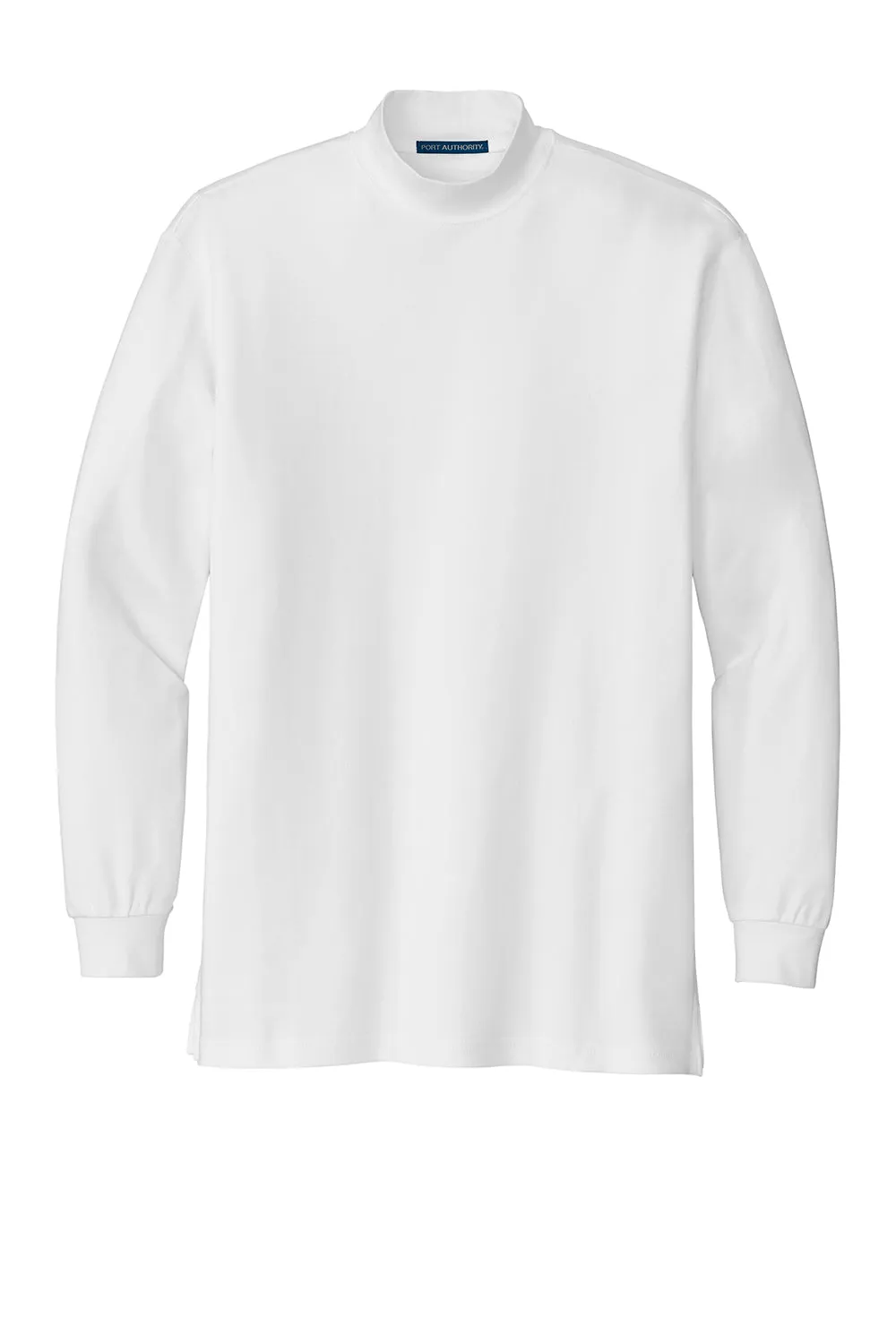 Port Authority Mens Long Sleeve Mock Neck T-Shirt - White  Premium quality Clothing Port-Authority