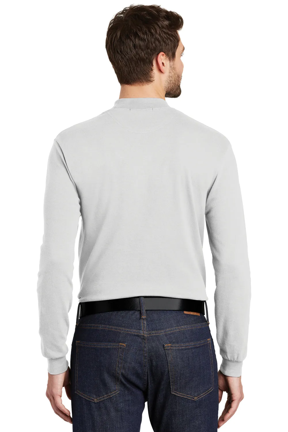 Port Authority Mens Long Sleeve Mock Neck T-Shirt - White  Premium quality Clothing Port-Authority