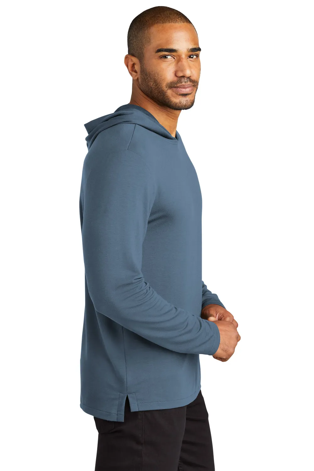 Port Authority Mens Microterry Snag Resistant Hooded Sweatshirt Hoodie - Dusk Blue  Premium quality Clothing Port-Authority