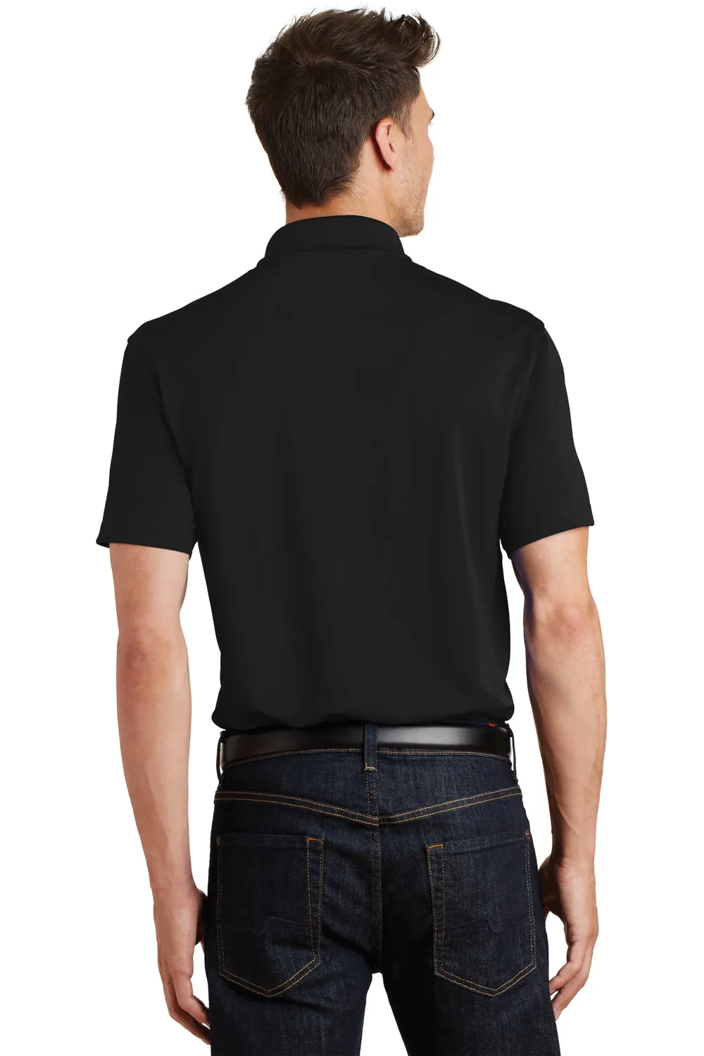 Port Authority Mens Moisture Wicking Short Sleeve Polo Shirt - Black - Closeout  Premium quality Clothing Port-Authority