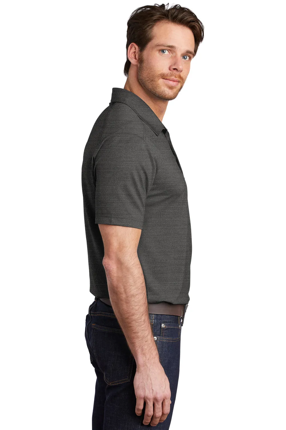 Port Authority Mens Moisture Wicking Short Sleeve Polo Shirt - Black/Thunder Grey  Premium quality Clothing Port-Authority