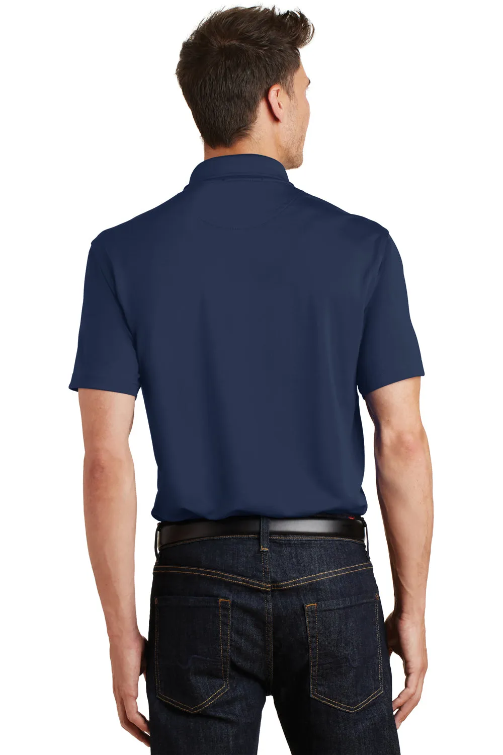Port Authority Mens Moisture Wicking Short Sleeve Polo Shirt - Navy Blue - Closeout  Premium quality Clothing Port-Authority