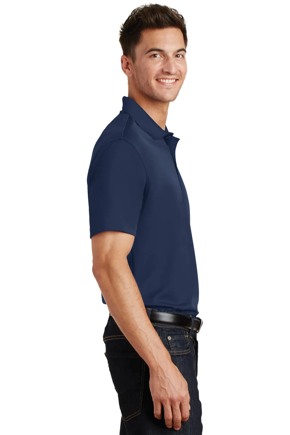 Port Authority Mens Moisture Wicking Short Sleeve Polo Shirt - Navy Blue - Closeout  Premium quality Clothing Port-Authority