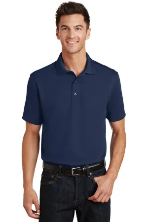 Port Authority Mens Moisture Wicking Short Sleeve Polo Shirt - Navy Blue - Closeout  Premium quality Clothing Port-Authority