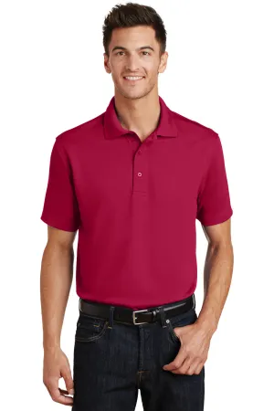 Port Authority Mens Moisture Wicking Short Sleeve Polo Shirt - Red - Closeout  Premium quality Clothing Port-Authority