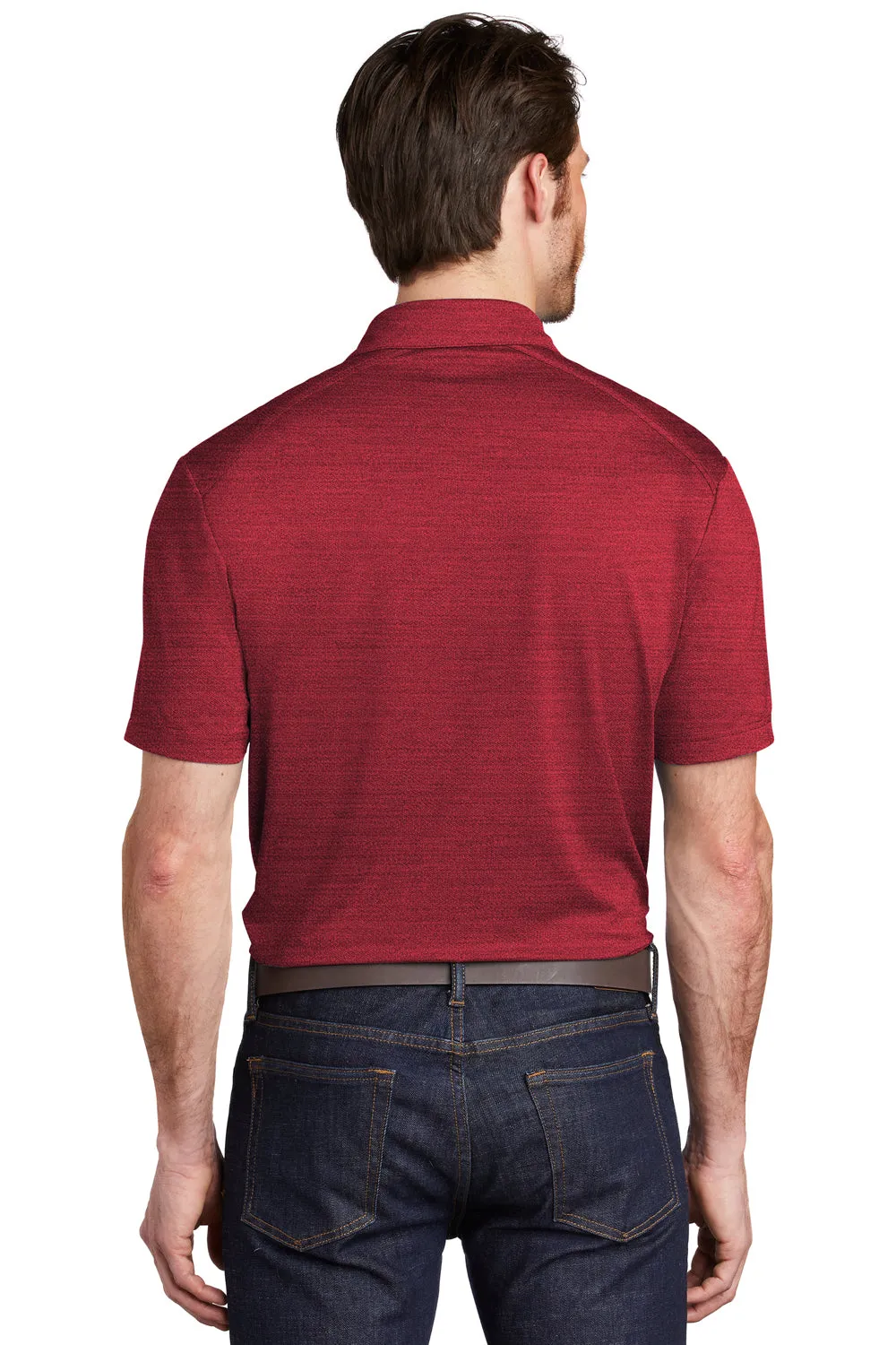 Port Authority Mens Moisture Wicking Short Sleeve Polo Shirt - Red/Black - Closeout  Premium quality Clothing Port-Authority
