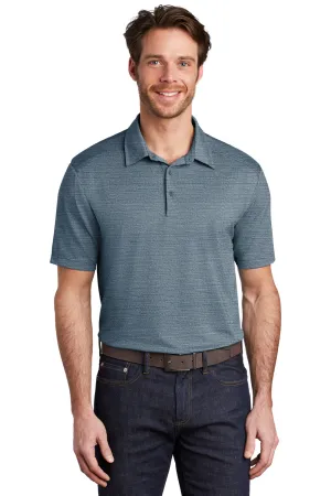Port Authority Mens Moisture Wicking Short Sleeve Polo Shirt - Regatta Blue/Gusty Grey  Premium quality Clothing Port-Authority