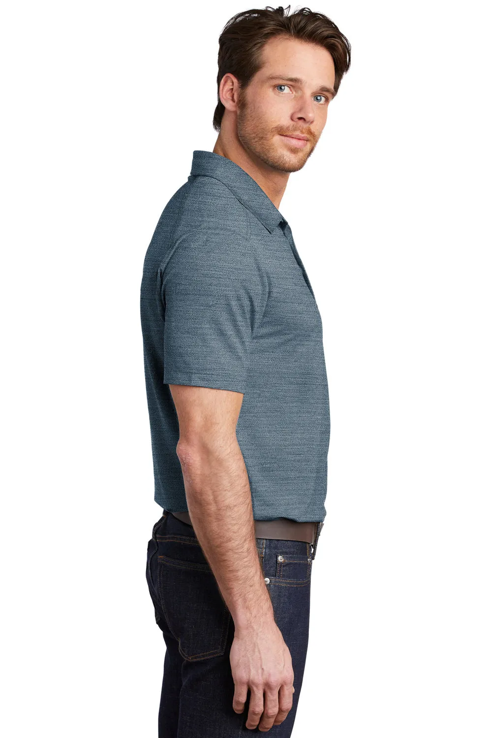 Port Authority Mens Moisture Wicking Short Sleeve Polo Shirt - Regatta Blue/Gusty Grey  Premium quality Clothing Port-Authority