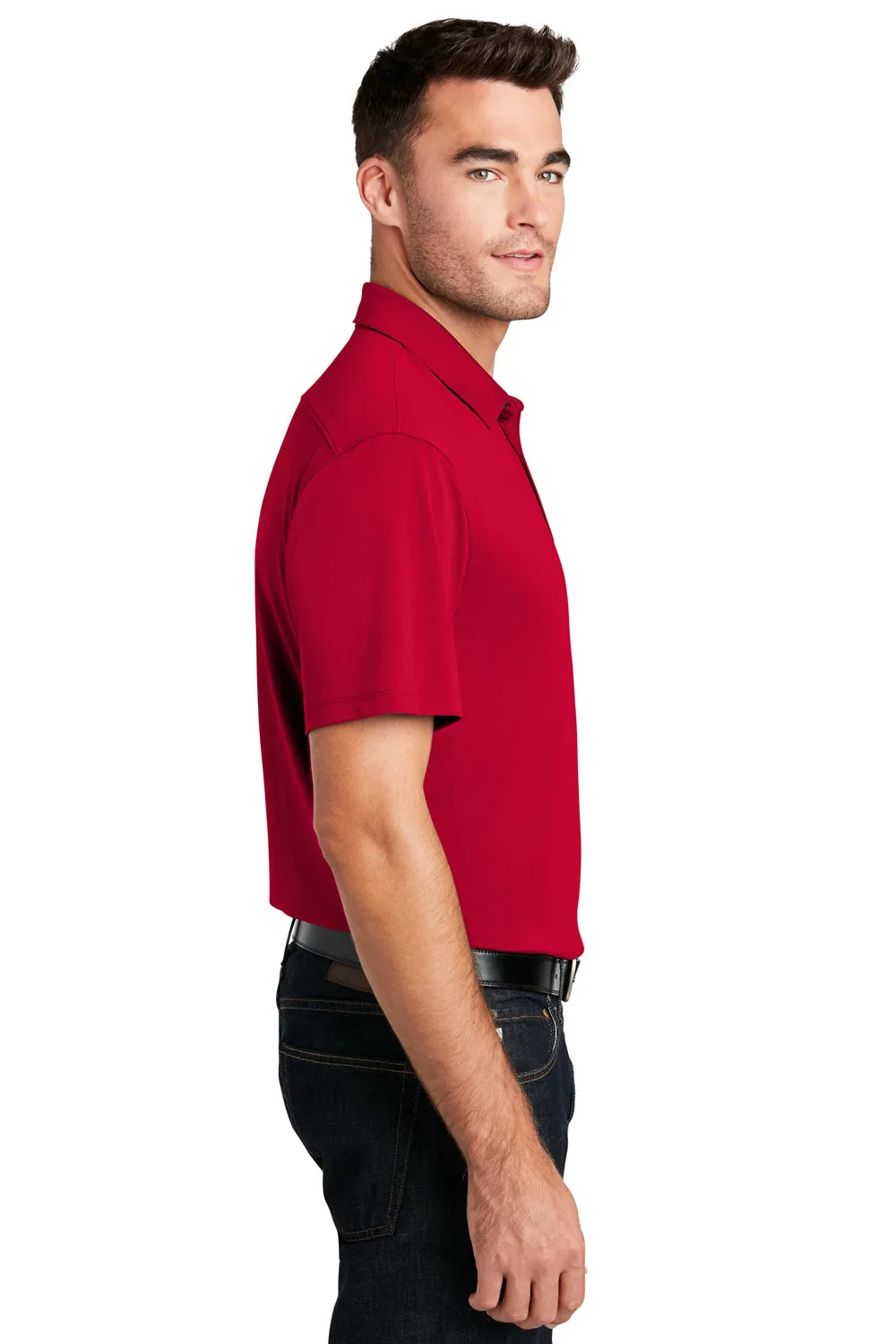 Port Authority Mens Moisture Wicking Short Sleeve Polo Shirt - Rich Red  Premium quality Clothing Port-Authority