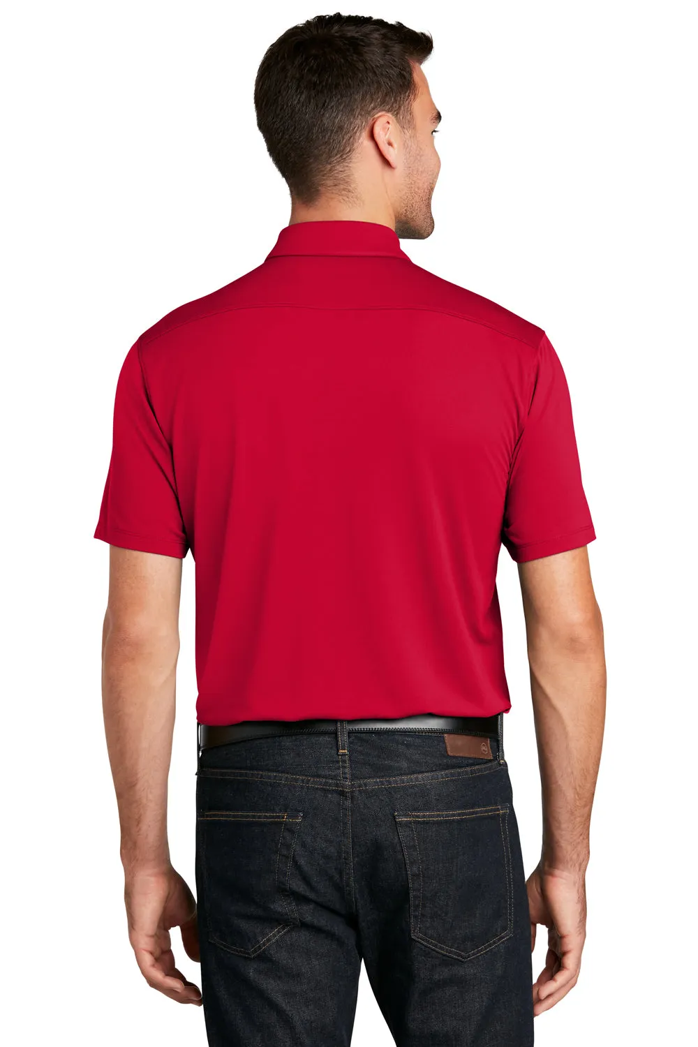 Port Authority Mens Moisture Wicking Short Sleeve Polo Shirt - Rich Red  Premium quality Clothing Port-Authority